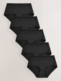 Next Midi Microfibre Knickers 5 Pack Black Online