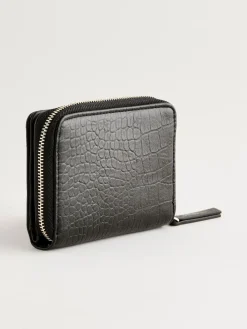 Next Midi Zip Around Purse Black Discount