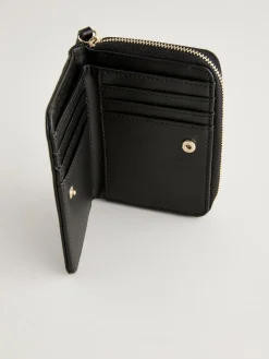 Next Midi Zip Around Purse Black Discount