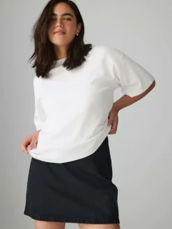 Next Black Mini Hourglass Denim Skirt Outlet