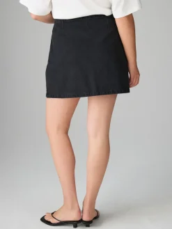 Next Black Mini Hourglass Denim Skirt Outlet