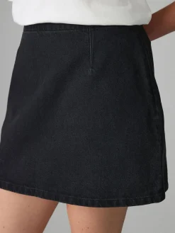 Next Black Mini Hourglass Denim Skirt Outlet
