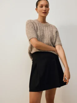 Next Black Mini Pleated Skirt New