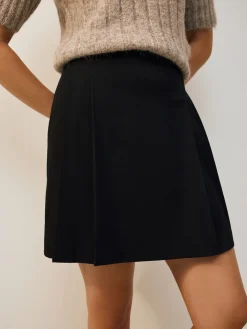 Next Black Mini Pleated Skirt New