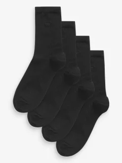 Next Modal Ankle Socks 4 Pack Black Clearance