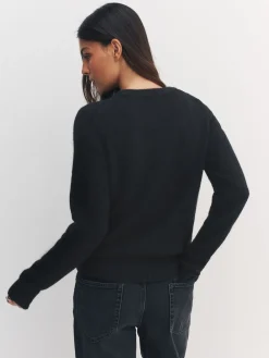 Next Black Music Cassette Long Sleeve Crew Neck Jumper With Wool Sale