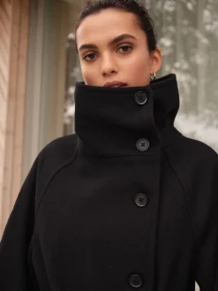 Next N. Premium Funnel Coat Black Best