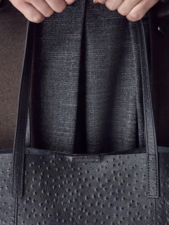 Next N. Premium Large Leather Shopper Bag Black Clearance