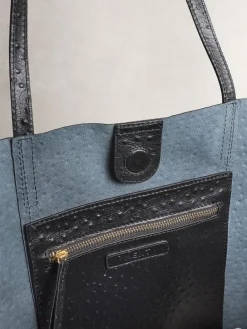 Next N. Premium Large Leather Shopper Bag Black Clearance