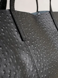 Next N. Premium Large Leather Shopper Bag Black Clearance