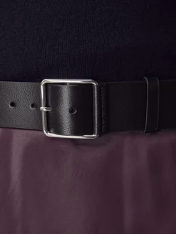 Next N. Premium Made In Italy Wide Leather Belt Black