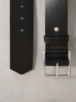 Next N. Premium Made In Italy Wide Leather Belt Black