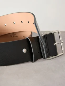 Next N. Premium Made In Italy Wide Leather Belt Black