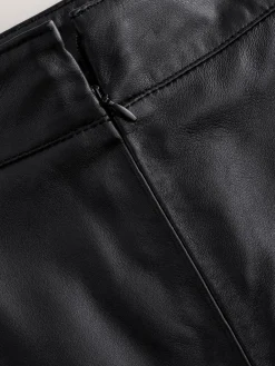 Next N. Premium Real Leather Pencil Skirt Black Sale