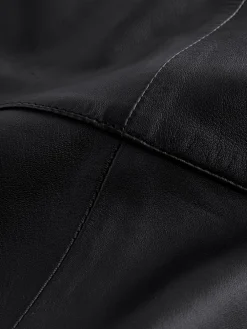 Next N. Premium Real Leather Pencil Skirt Black Sale