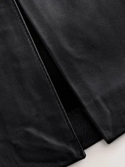 Next N. Premium Real Leather Pencil Skirt Black Sale