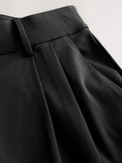 Next N. Premium Wide Leg Tailored Jersey Trousers Black Clearance