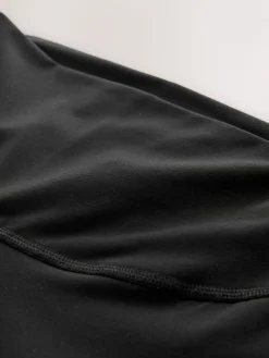 Next Black Active Sports Tummy Control High Waisted Dry Tech Mid Length Sculpting Leggings Sale