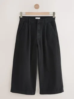 Next N.Premium High Rise Culotte Jeans Black