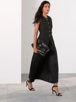 Next Occasion 2-in-1 Tweed Waistcoat Dress Black Hot