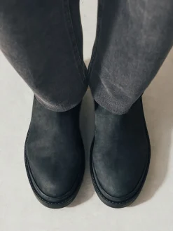 Next Forever Comfort® Round Toe Chelsea Boots Black Oiled Leather New