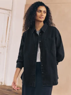 Next Black Oversize Denim Shirt Best