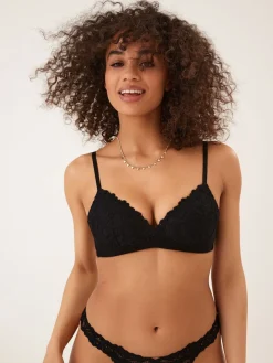 Next Black Pad Non Wire Lace Ultimate Comfort Bra Clearance