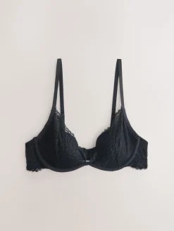 Next Pad Plunge A-E Lace Bra Black Clearance