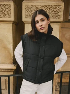 Next Black Padded Gilet Outlet