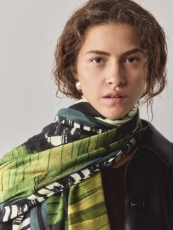 Next Black Palm Print Lightweight Scarf Outlet