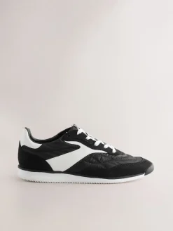 Next Panel Detail Lace-Up Trainers Black Best