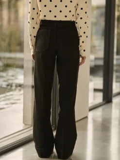 Next Patch Pocket Wide Leg Jeans Black