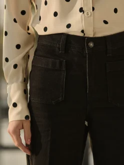 Next Patch Pocket Wide Leg Jeans Black