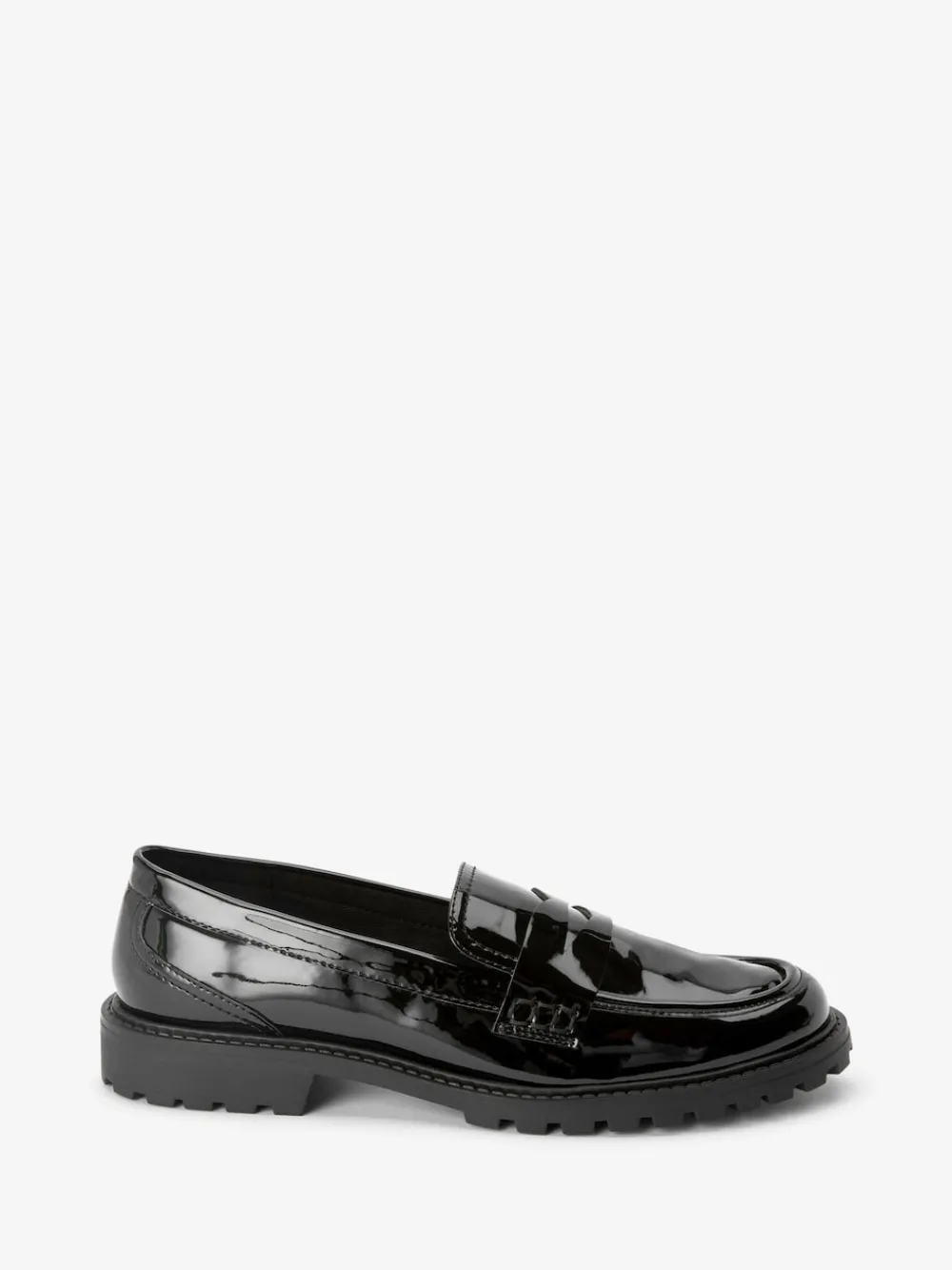 Next Patent Chunky Loafer Shoes Black