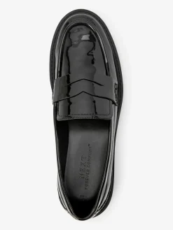 Next Patent Chunky Loafer Shoes Black