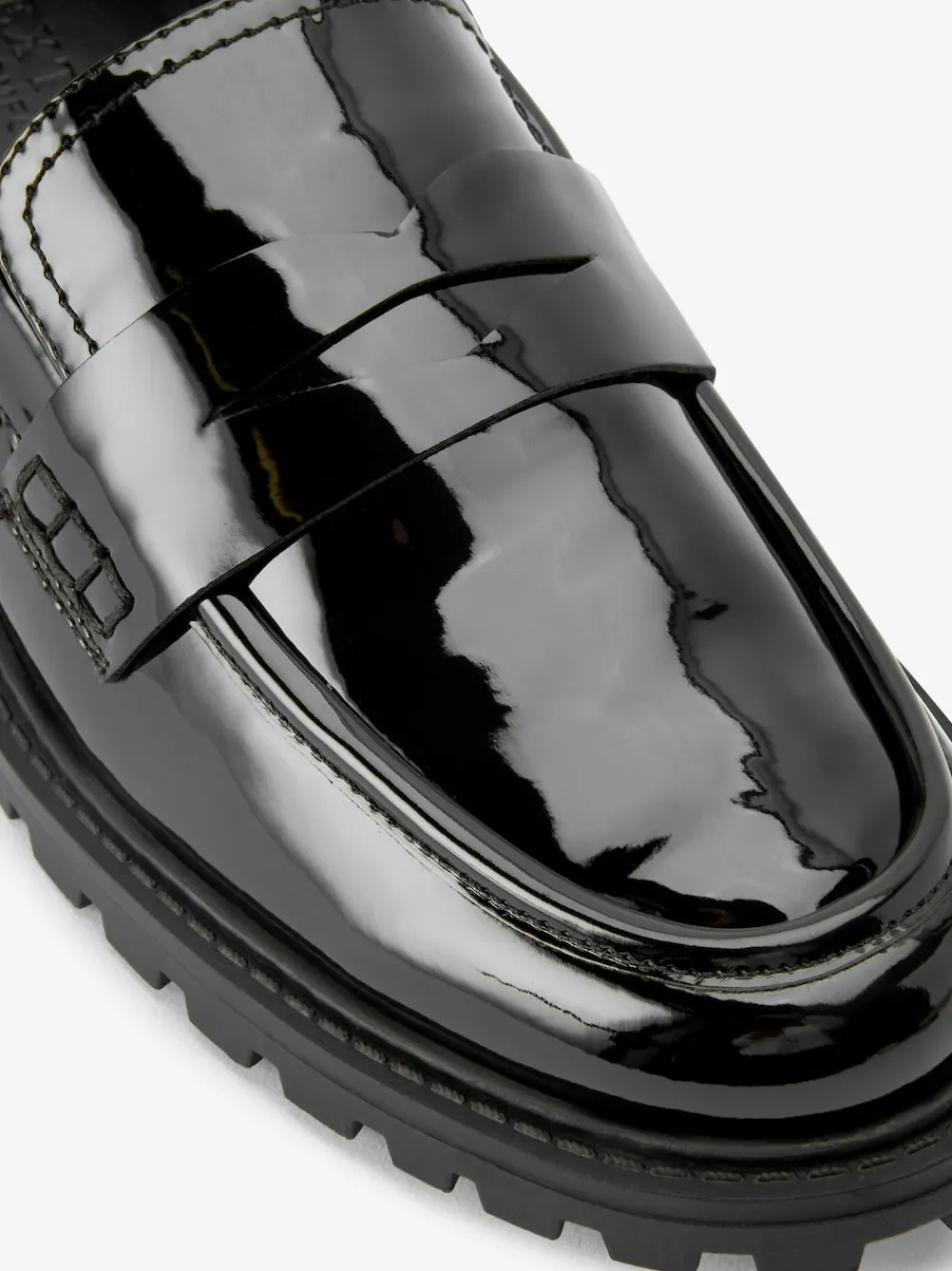 Next Patent Chunky Loafer Shoes Black