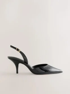Next Forever Comfort® Pointed Toe Curvy Slingback Heels Black Patent Online