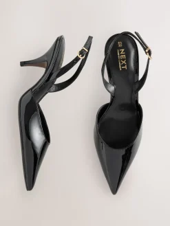 Next Forever Comfort® Pointed Toe Curvy Slingback Heels Black Patent Online