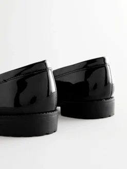 Next Patent Tassel Hardware Detail Loafers Black Sale