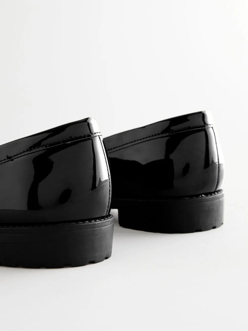 Next Patent Tassel Hardware Detail Loafers Black Sale