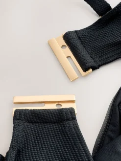 Next DD+ Non Pad Minimise Bandeau Bikini Top Black Pique Online