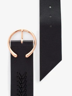 Next Plait Detail Wide Belt Black Online