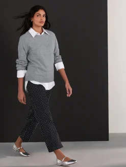 Next Straight Leg Jeans Black Polka Dot Clearance