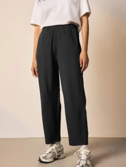 Next Premium Heavyweight Slinky Barrel Leg Joggers Black Hot