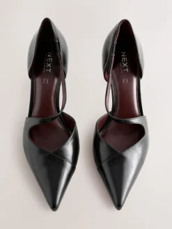 Next Premium Leather Asymmetric Court Heels Black Online