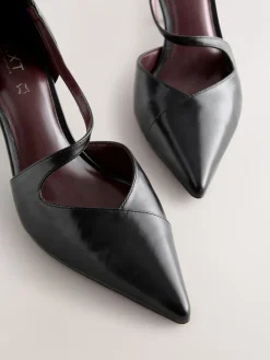 Next Premium Leather Asymmetric Court Heels Black Online