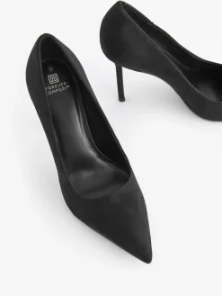 Next Black Premium Point Toe Court Shoes Discount