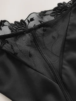 Next Premium Swiss Floral Embroidery Knickers Black Outlet