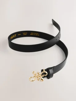 Next Regular Statement Buckle Leather Belt Black Best