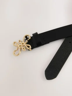 Next Regular Statement Buckle Leather Belt Black Best